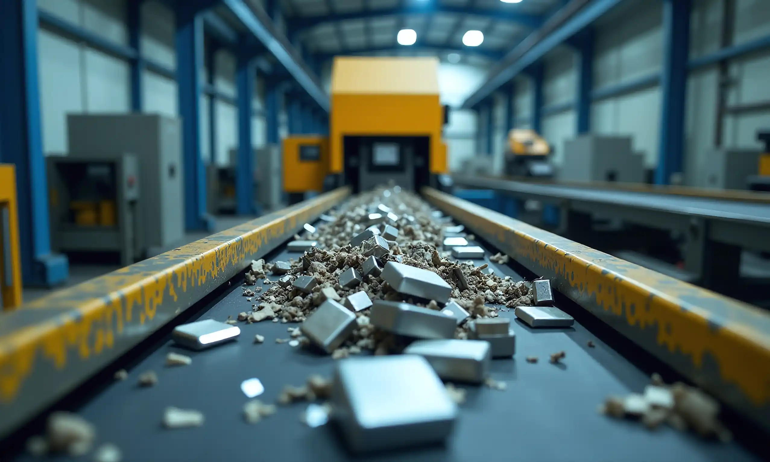 Scrap metal being weighed at a recycling facility