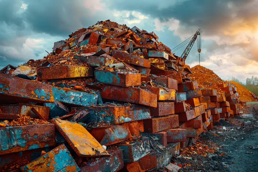 Copper aluminium and steel being separated and weighed for recycling